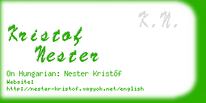 kristof nester business card
