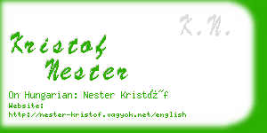 kristof nester business card